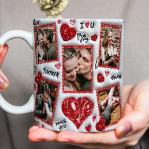 Custom Couple Photo I Love You 3D Inflated Mug Valentine Gift HA75 891780