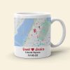 Custom Couple Photo Mug, Custom Love Map, Gift For Couple