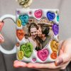 Custom Couple Photo With Heart Pattern 3D Inflated Mug Valentine Gift HA75 891778