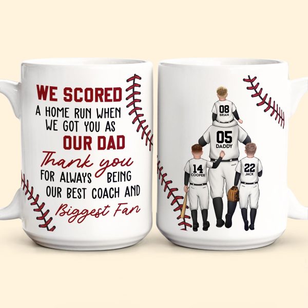 Custom Dad & Kids Mug with Personalized Jersey Number