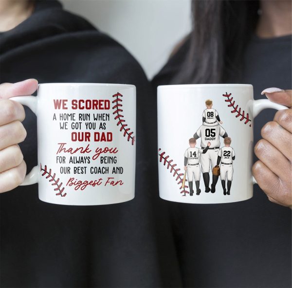 Custom Dad & Kids Mug with Personalized Jersey Number