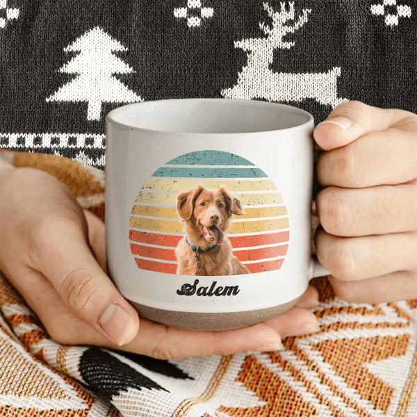 Custom Dog Cat Photo Retro Pottery Mug TH10 892099