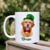 Custom Dog Cat Photo ST Patrick's Day White Mug Dog Lovers Gift Cat Lovers Gift CH07 895180