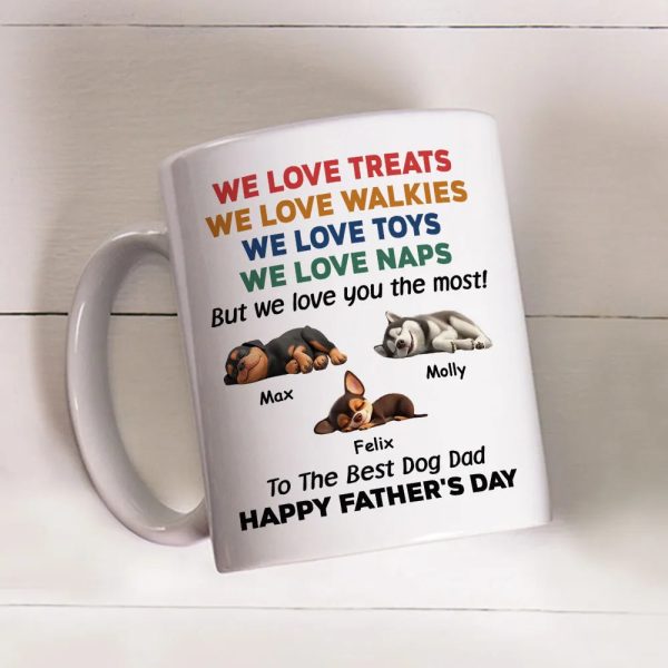 Custom Dog Dad Humor Mug, Personalized Holiday Gift Cup