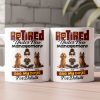 Custom Dog Lover Mug - Retirement-Themed Personalized Cup Featuring Pets and Owner, Funny Gift for Dog Moms & Dads