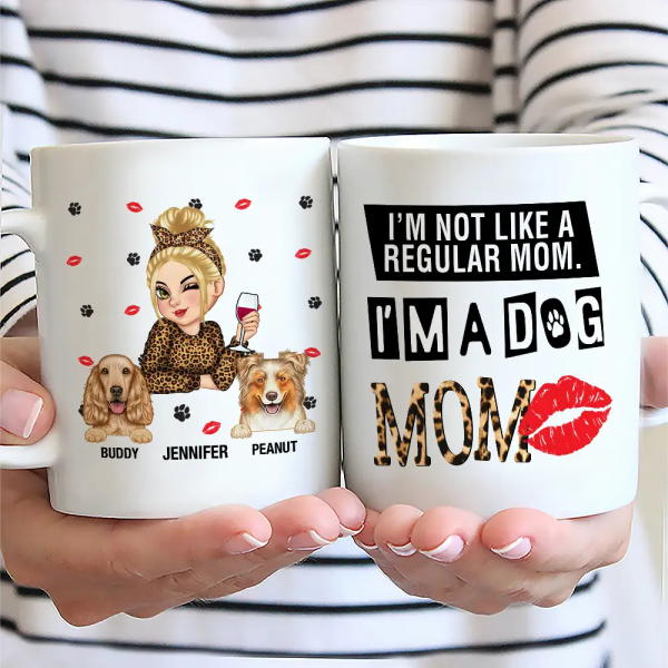 Custom Dog Mom Ceramic Mug - Personalized Two-Tone Cup for Dog Lovers