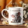Custom Elephant Mother & Baby Mug for Mom Personalized Ceramic Cup