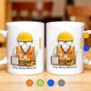 Custom Engineer Theme Coffee Mug With Construction Helmet, Safety Vest, and Tools - Personalized Custom Coffee Mug - GRAD270_MG
