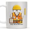 Custom Engineer Theme Coffee Mug With Construction Helmet, Safety Vest, and Tools - Personalized Custom Coffee Mug - GRAD270_MG