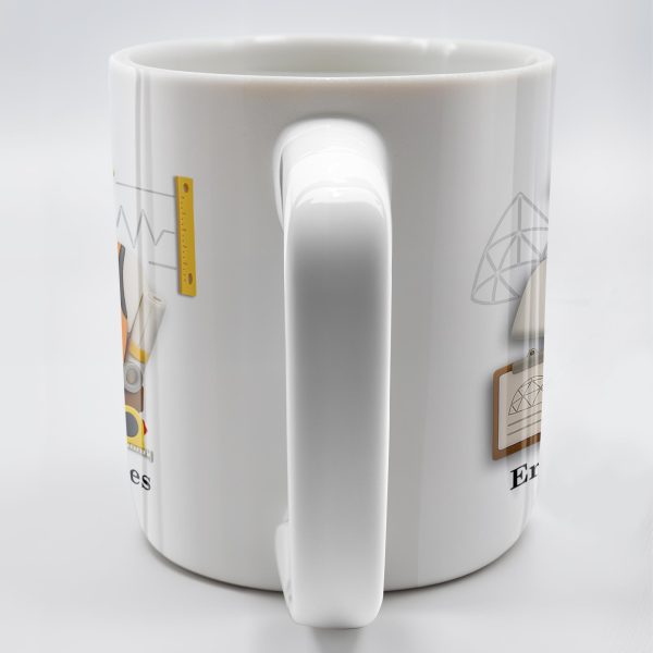 Custom Engineer Theme Coffee Mug With Construction Helmet, Safety Vest, and Tools - Personalized Custom Coffee Mug - GRAD270_MG
