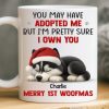 Custom First Christmas Mug - Personalized Christmas Birthday Gifts For Dog Lovers, Dog Dad And Mom - Merry 1st Woofmas