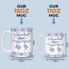 Custom Long Distance Mug - Personalized Best Friend Birthday Gifts For Women, Besties, Sisters, BFF - Our Hearts Bridge Miles