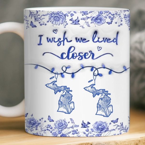 Custom Long Distance Mug - Personalized Best Friend Birthday Gifts For Women, Besties, Sisters, BFF - Our Hearts Bridge Miles