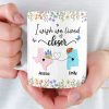 Custom Long Distance Mug - Personalized Best Friend Christmas Birthday Gifts For Women, Besties, Sisters, BFF - Side By Side Always Stronger