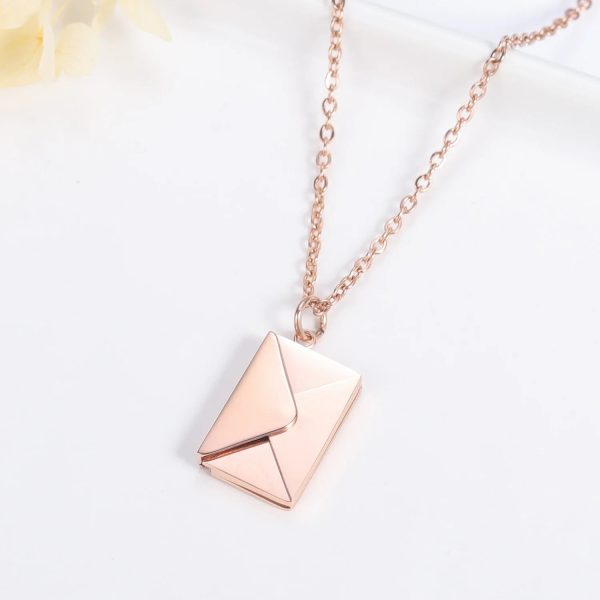 Custom Love Letter Envelope Pendant Necklace