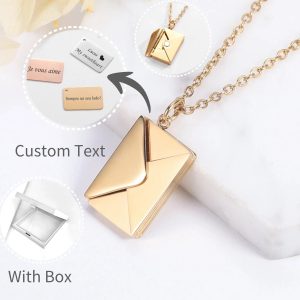 Custom Love Letter Envelope Pendant Necklace