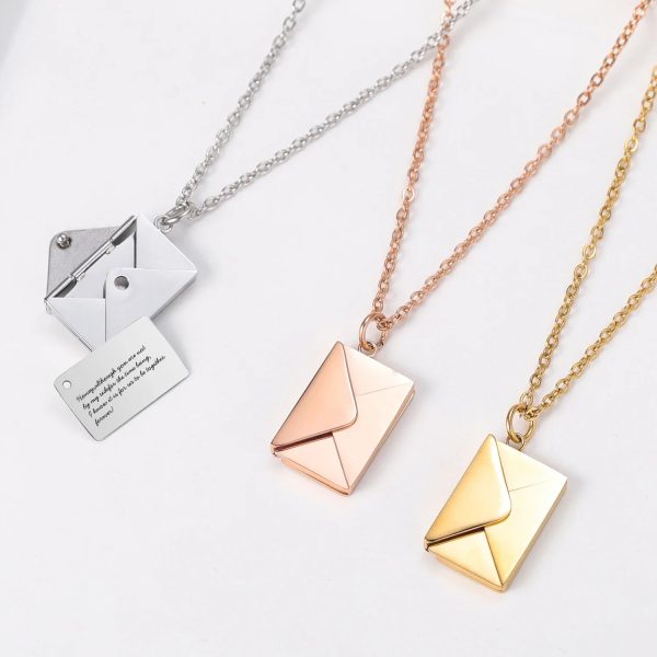 Custom Love Letter Envelope Pendant Necklace