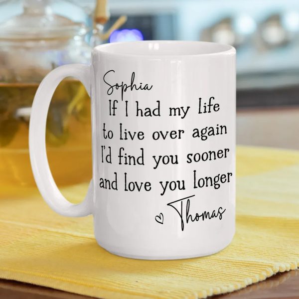 Custom Love You Longer Coffee Mug, Personalized White Ceramic Mug for Partner, Sweet Daily Reminder & Thoughtful Romantic Gift
