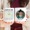 Custom Map Photo Graduation Gift Personalized Graduation Senior Coffee Mug 890335
