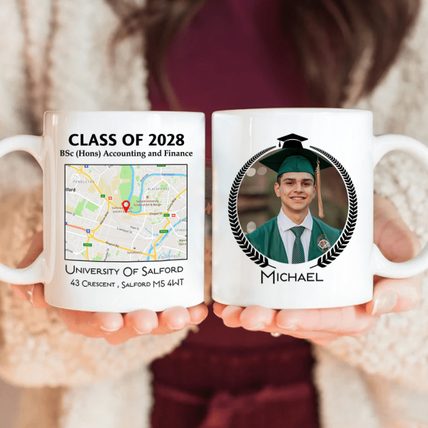 Custom Map Photo Graduation Gift Personalized Graduation Senior Coffee Mug 890335