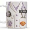 Custom Medical Professional Design With Stethoscope And Dog - Personalized Custom Coffee Mug - DOC040_MG