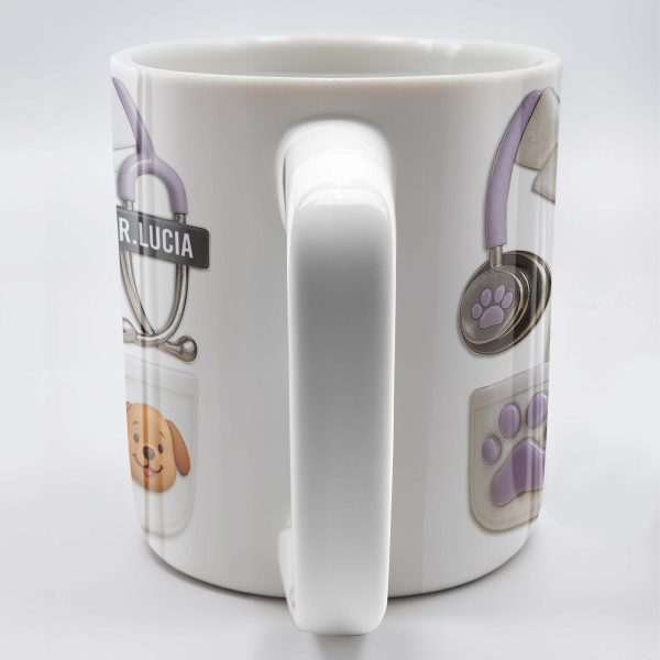 Custom Medical Professional Design With Stethoscope And Dog - Personalized Custom Coffee Mug - DOC040_MG