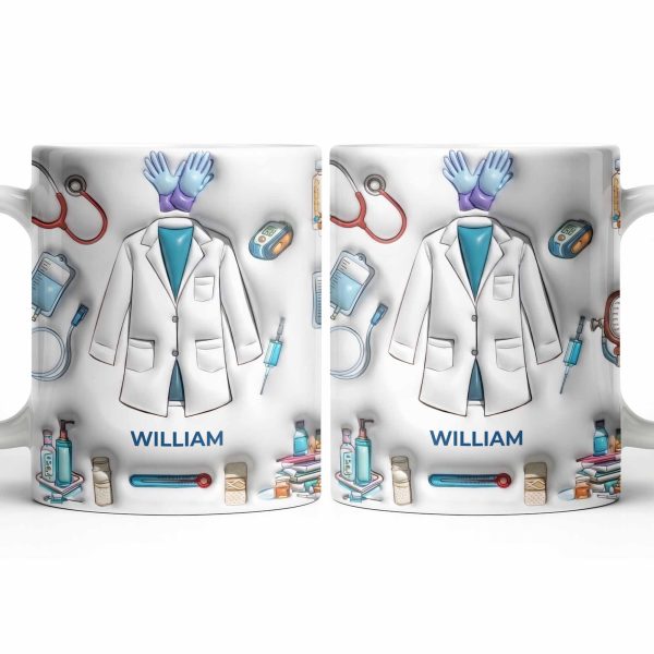 Custom Medical Professional Mug With Stethoscope And Equipment - Personalized Custom Coffee Mug - DOC076_MG