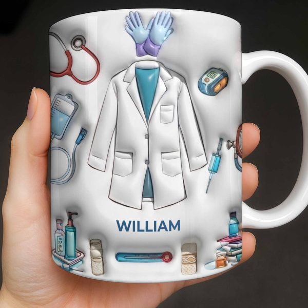 Custom Medical Professional Mug With Stethoscope And Equipment - Personalized Custom Coffee Mug - DOC076_MG