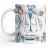 Custom Medical Professional Mug With Stethoscope And Equipment - Personalized Custom Coffee Mug - DOC076_MG