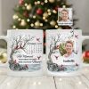 Custom Memorial White Ceramic Mug with Photo & Cardinals Personalized Remembrance Keepsake, Comforting Unique Gift