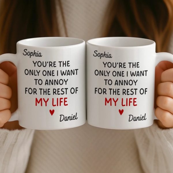 Custom Mug - Personalized Anniversary Christmas Wedding Gifts For Husband And Wife, Him And Her - I Pick You To Annoy, Daily