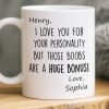 Custom Mug - Personalized Anniversary Christmas Wedding Gifts For Husband And Wife, Him And Her - My Emotional Support Human