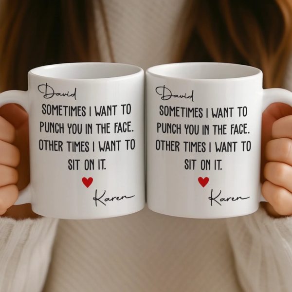Custom Mug - Personalized Anniversary Christmas Wedding Gifts For Husband And Wife, Him And Her - My Favorite Person To Fight And Kiss