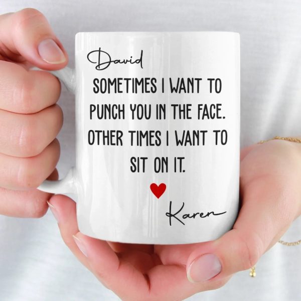 Custom Mug - Personalized Anniversary Christmas Wedding Gifts For Husband And Wife, Him And Her - My Favorite Person To Fight And Kiss