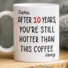 Custom Mug - Personalized Anniversary Christmas Wedding Gifts For Husband And Wife, Him And Her - Still Hotter Than My Coffee