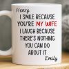 Custom Mug - Personalized Anniversary Christmas Wedding Gifts For Husband And Wife, Him And Her - Wife Life Chose Me
