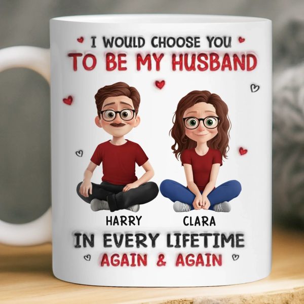 Custom Mug - Personalized Anniversary Wedding Gifts For Husband And Wife, Him And Her - Choosing You Never Gets Old