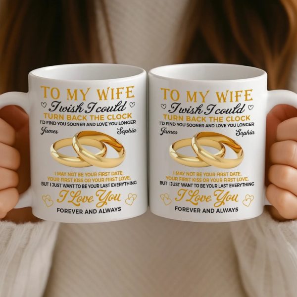 Custom Mug - Personalized Anniversary Wedding Gifts For Husband And Wife, Him And Her - Love Feels Easy Here