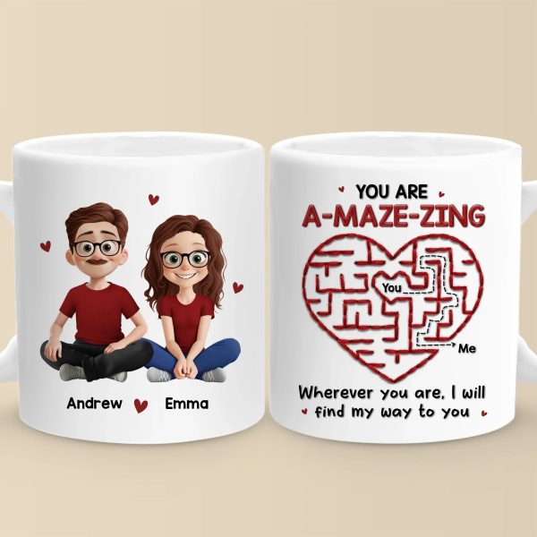Custom Mug - Personalized Anniversary Wedding Gifts For Husband And Wife, Him And Her - Stuck On You, Forever