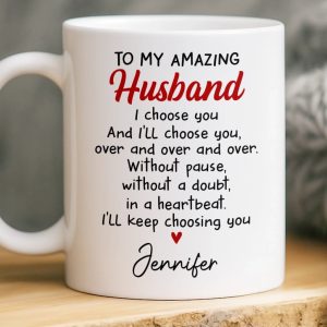 Custom Mug - Personalized Anniversary Wedding Gifts For Husband And Wife, Him And Her - Two Lives One Rhythm
