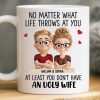 Custom Mug - Personalized Anniversary Wedding Gifts For Husband And Wife, Him And Her - Zero Ugly Wife Detected