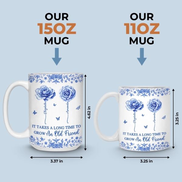 Custom Mug - Personalized Best Friend Birthday Gifts For Women - Blooms Of A Timeless Friendship