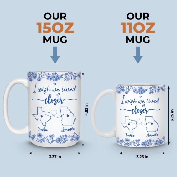 Custom Mug - Personalized Best Friend Birthday Gifts For Women - Distance Means So Little To The Heart