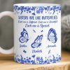 Custom Mug - Personalized Best Friend Birthday Gifts For Women - Sisters Bloom On Colorful Wings