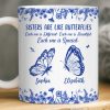 Custom Mug - Personalized Best Friend Birthday Gifts For Women - Sisters Bloom On Colorful Wings