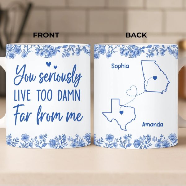 Custom Mug - Personalized Best Friend Birthday Gifts For Women - Wishing You Were Right Here