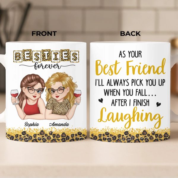Custom Mug - Personalized Best Friend Birthday Gifts For Women, Besties, Sisters, BFF - Besties Make Every Day Brighter