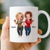 Custom Mug - Personalized Best Friend Birthday Gifts For Women, Besties, Sisters, BFF - Besties Make Life Brighter