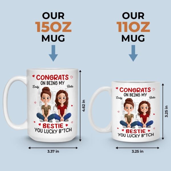 Custom Mug - Personalized Best Friend Birthday Gifts For Women, Besties, Sisters, BFF - Caffeine & Confessions