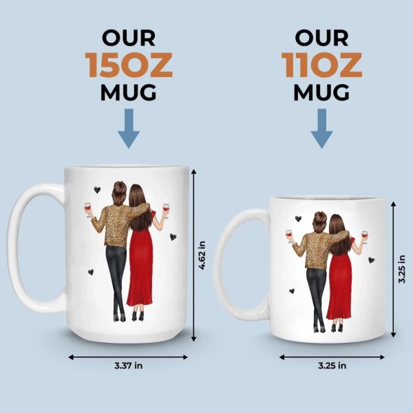 Custom Mug - Personalized Best Friend Birthday Gifts For Women, Besties, Sisters, BFF - Laugh Lines And Memories